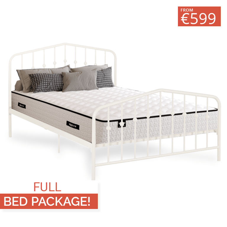 White Metal Bed Package