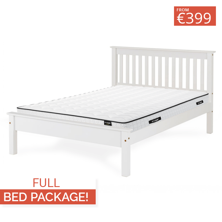 White Wooden Bed Package