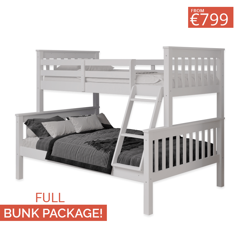 Snuggle Triple Wooden Bunk Bed Package