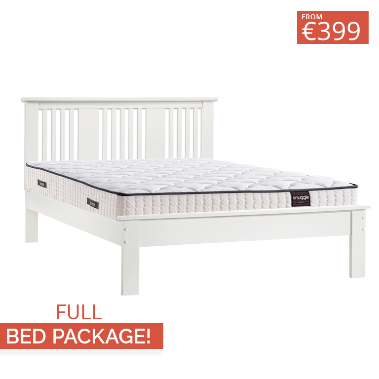 White Wooden Bed Package